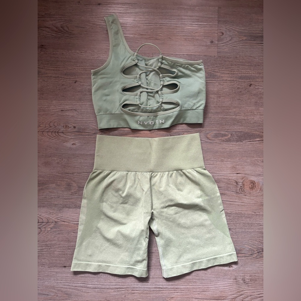 NVGTN Sage Green Bra+Shorts Set
